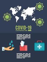 Corona-Virus-Infografik mit Erdplaneten vektor