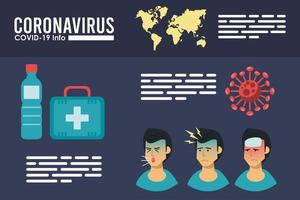 corona virus infographic med symptom vektor