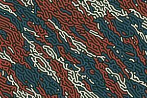 en lekfull, sömlös mönster terar ett invecklad labyrint av organisk, klottrigt rader i en retroinspirerad Färg palett, lämplig för trendig och djärv grafisk mönster vektor