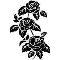 schwarz Silhouette blühen Motiv Blumen- zum Hintergrund, Grenze, Rahmen Dekoration vektor