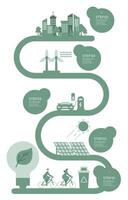 grön stad eco vänlig kraft sparande infographic presentation element bakgrund vektor