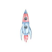 Aquarell Rakete, Raumschiff, Raum Illustration vektor