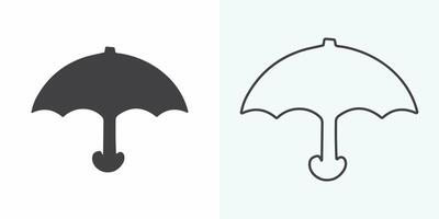 Regenschirm eben Vektor Symbol isoliert auf ein Weiß Hintergrund. Regenschirm pixelgenau linear ui Symbol. Investition Schutz. Wetter Zubehörteil. gui, ux Design. Gliederung isoliert