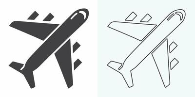 Flugzeug Symbol Vektor Illustration. Flugzeug Zeichen und Symbol. Flug Transport Symbol. Flugzeug Linie Symbol auf Weiß Hintergrund. Flugzeug Symbol Logo Vektor Design