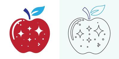 Apfel Vektor Symbol. Apfel Symbol Satz. Apfel Symbole zum Ihre Netz Design. Symbol Logo, Anwendung, ui. Apfel Symbol Vektor Illustration