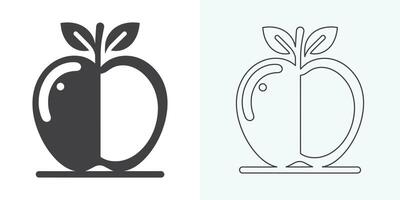 Apfel Symbol Satz. Apfel Vektor Symbol. Apfel Symbole zum Ihre Netz Design. Symbol Logo, Anwendung, ui. Apfel Symbol Vektor Illustration