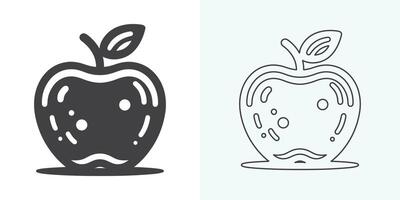 Apfel Symbol Satz. Apfel Vektor Symbol. Apfel Symbole zum Ihre Netz Design. Symbol Logo, Anwendung, ui. Apfel Symbol Vektor Illustration