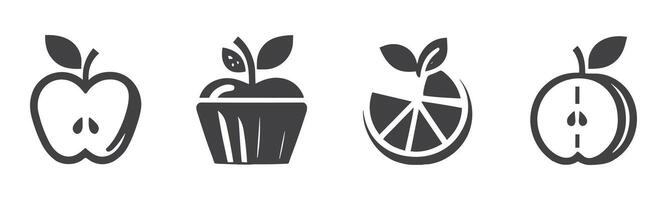 Apfel Symbol Satz. Apfel Vektor Symbol. Apfel Symbole zum Ihre Netz Design. Symbol Logo, Anwendung, ui. Apfel Symbol Vektor Illustration