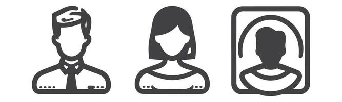 avatar profil ikon uppsättning Inklusive manlig och kvinna. vektor
