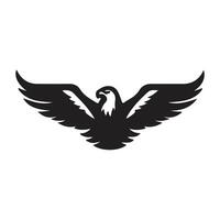 Adler Fliege. Adler Silhouette. Adler Maskottchen Verbreitung das Flügel. Adler Symbol Illustration isoliert Vektor Zeichen Symbol