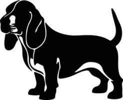 Basset hetzen schwarz Silhouette vektor