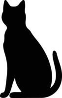 Farbpunkt kurzes Haar Katze schwarz Silhouette vektor