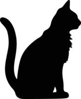 Havanna braun Katze Silhouette Porträt vektor