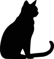 Russisch Blau Katze schwarz Silhouette vektor
