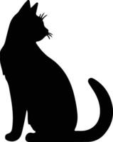 sam sawet katt svart silhuett vektor