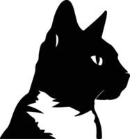 Schneeschuh Katze Silhouette Porträt vektor