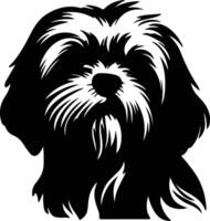 lhasa apso Silhouette Porträt vektor