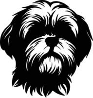 lhasa apso silhuett porträtt vektor