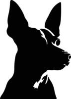 Spielzeug Manchester Terrier Silhouette Porträt vektor