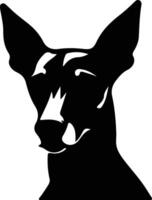 Spielzeug Manchester Terrier Silhouette Porträt vektor