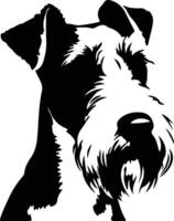 Draht Fuchs Terrier Silhouette Porträt vektor