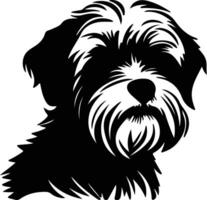 Dandie Dinmont Terrier Silhouette Porträt vektor