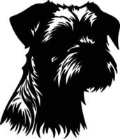 Rand Terrier Silhouette Porträt vektor