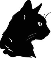 Bucht Katze Silhouette Porträt vektor