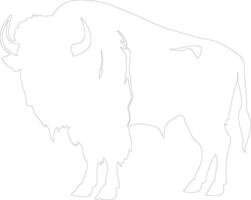 Bison Gliederung Silhouette vektor