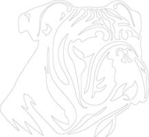 Bulldogge Gliederung Silhouette vektor