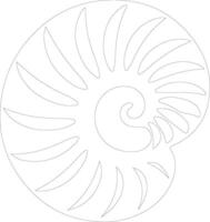 Nautilus Gliederung Silhouette vektor