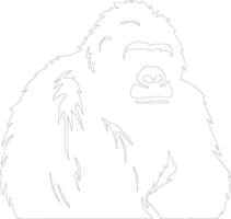 orangutang översikt silhuett vektor