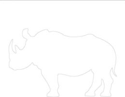 noshörning översikt silhuett vektor