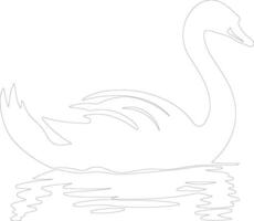 Schwan Gliederung Silhouette vektor