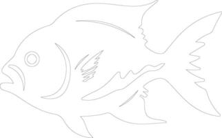 piranha översikt silhuett vektor