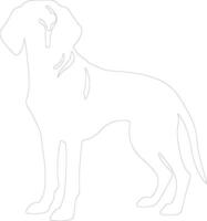 Rotknochen Coonhound Gliederung Silhouette vektor