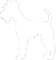 Draht Fuchs Terrier Gliederung Silhouette vektor