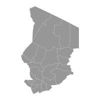 ndjamena Karte, administrative Aufteilung von Tschad. Vektor Illustration.