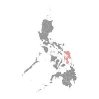 östlichen Visayas Region Karte, administrative Aufteilung von Philippinen. Vektor Illustration.