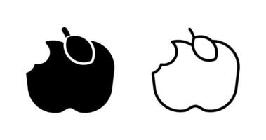 äpple uppäten vektor ikon