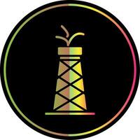 Öl Turm Glyphe fällig Farbe Symbol vektor