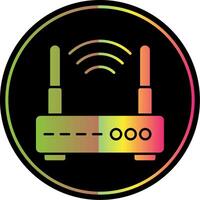 W-lan Router Glyphe fällig Farbe Symbol vektor