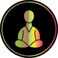 Meditation Glyphe fällig Farbe Symbol vektor