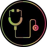 stetoskop glyf på grund av Färg ikon vektor