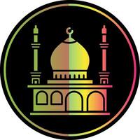 Moschee Glyphe fällig Farbe Symbol vektor