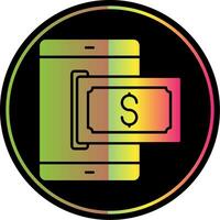 mobil betala glyf på grund av Färg ikon vektor