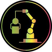 Roboter Maschine Glyphe fällig Farbe Symbol vektor