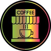 kaffe glyf på grund av Färg ikon vektor