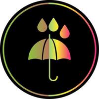 paraply glyf på grund av Färg ikon vektor