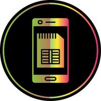 Telefon sim Karte Glyphe fällig Farbe Symbol vektor